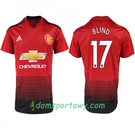 Koszulka Manchester United BLIND 17 Domowe Koszulki Piłkarskie 2018-2019 Krótki Rękaw